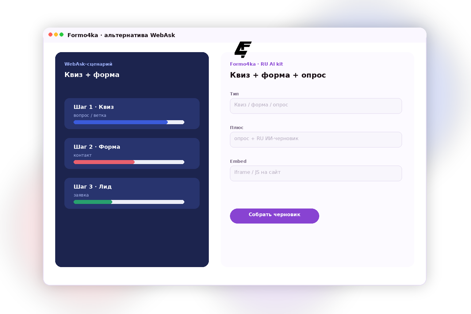 Formo4ka — альтернатива WebAsk: квизы, формы и опросы на русском